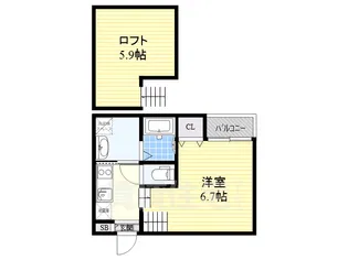 ハーモニーテラス八番【2階】の間取り