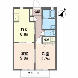 タウンコート木村【2階】の間取り