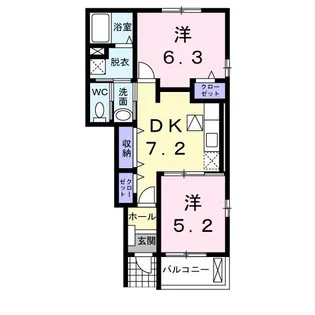 フルール・ド・スリジエ【1階】の間取り