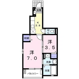 メゾン つくも【1階】の間取り
