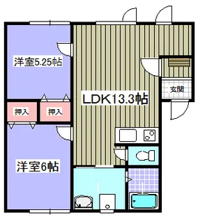 北海道岩見沢市三条西15【アパート】の間取り
