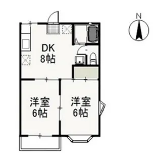 2DKの間取り画像