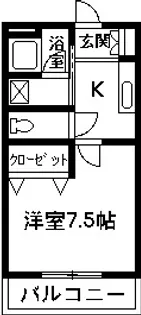 HEIGHTS POLARIS ハイツポラリス【1階】の間取り
