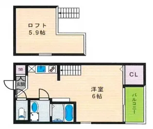 ハーモニーテラス今川【2階】の間取り