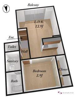 山形県山形市吉原1【アパート】の間取り