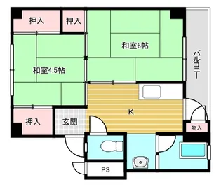 みどりコーポラス小福井【1階】の間取り
