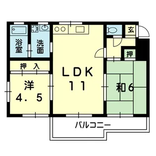 千原台ハイツ【1階】の間取り