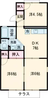 グリーンパーク森町【1階】の間取り