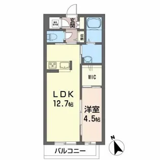 1LDKの間取り画像