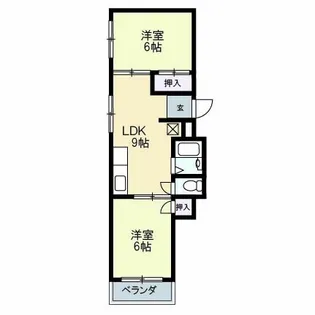 ハイツ富士【4階】の間取り