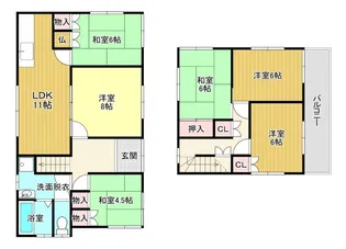 滋賀県大津市和邇高城【一戸建】の間取り