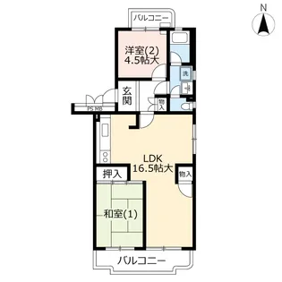 URさがみ野さくら【5階】の間取り