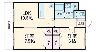 Rainbowほんま【2階】の間取り