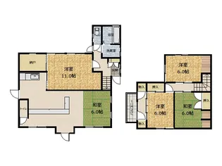 大分県日田市川原町【一戸建】の間取り