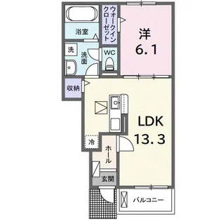 グレイスフル キノミヤ 331【1階】の間取り