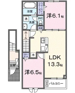 スカイブルー A【2階】の間取り