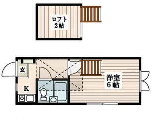 ユエビィ若林【1階】の間取り