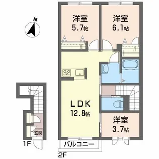 エクセレント III【1階】の間取り