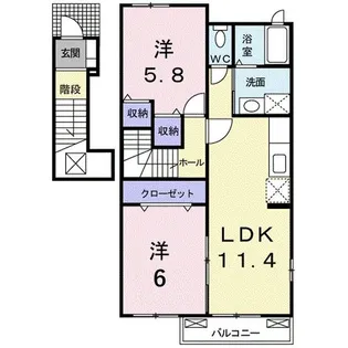 アドラブール ハイム【2階】の間取り