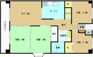 ハイネス翠町【4階】の間取り