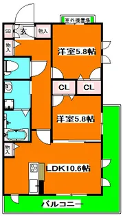 ガーネフリューゲル【3階】の間取り