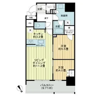 新潟県新潟市中央区万代2【マンション】の間取り