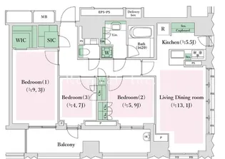 ブランズ千代田富士見【11階】の間取り
