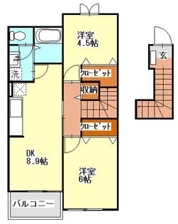 ヴィラエテルネ黒瀬E【2階】の間取り