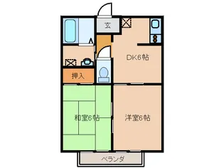 宮崎県都城市中原町【アパート】の間取り