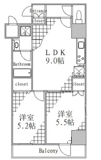 ジェノヴィア浅草IVスカイガーデン【9階】の間取り