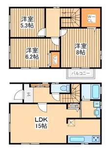 東京都昭島市上川原町2【一戸建】の間取り