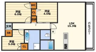 ウェリス西天満【3階】の間取り