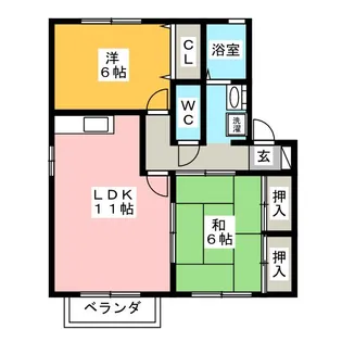 セジュール長良【2階】の間取り