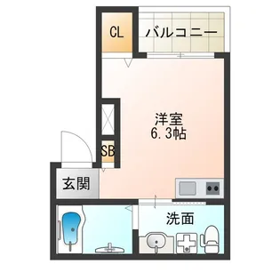 シナジーコート野田阪神【1階】の間取り