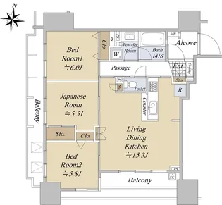 エコヴィレッジ木場【8階】の間取り