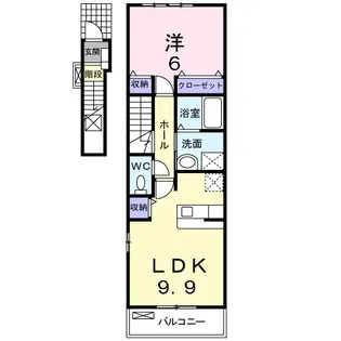 ヴィルヌーブ【2階】の間取り