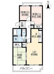 URアクティ学園西町【2階】の間取り