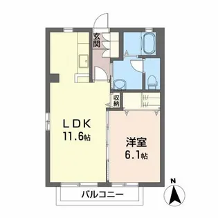 宮城県岩沼市たけくま2【アパート】の間取り