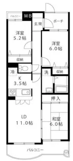 メルヴェユII【2階】の間取り