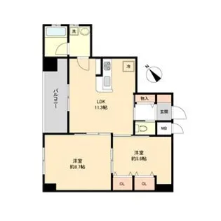愛知県名古屋市中区新栄3【マンション】の間取り
