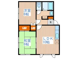 レジデンスモン・ロ-ゼB【2階】の間取り