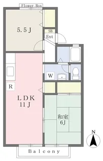 セジュールカワコー【1階】の間取り
