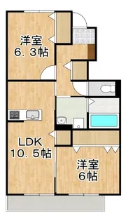 ユアメゾン益野A【1階】の間取り