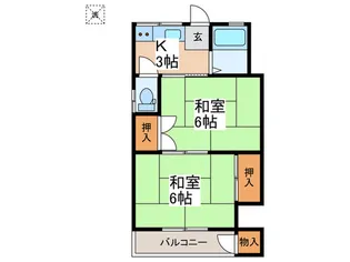 風見鶏ハイツ【2階】の間取り