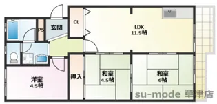 1stヴァンサン館【4階】の間取り