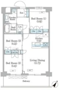 NIIYA平和台【2階】の間取り