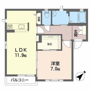 ヴォアソルテ B【1階】の間取り
