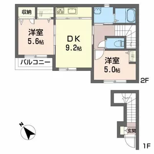 クラヴィエ長田町【2階】の間取り