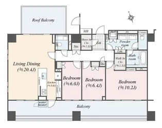 ザ・パークハウスグラン三番町【15階】の間取り