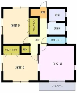 ヴィラ石原H棟【2階】の間取り